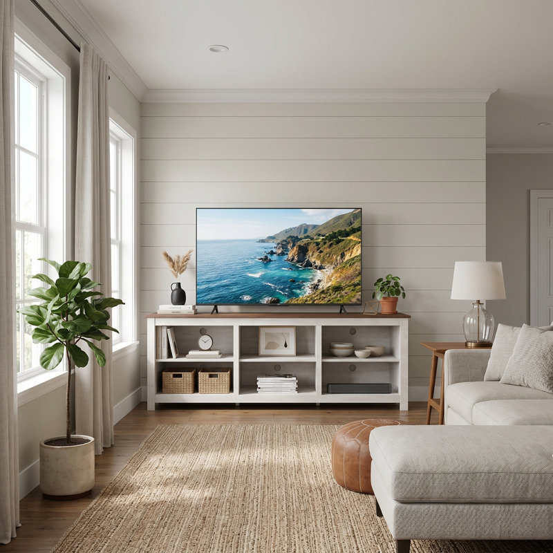 Inniss TV Stand for TVs up to 75", Chêne gris cendré / noyer cendré