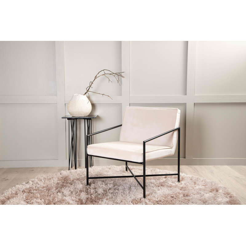 Hiyan Velvet Armchair, Beige