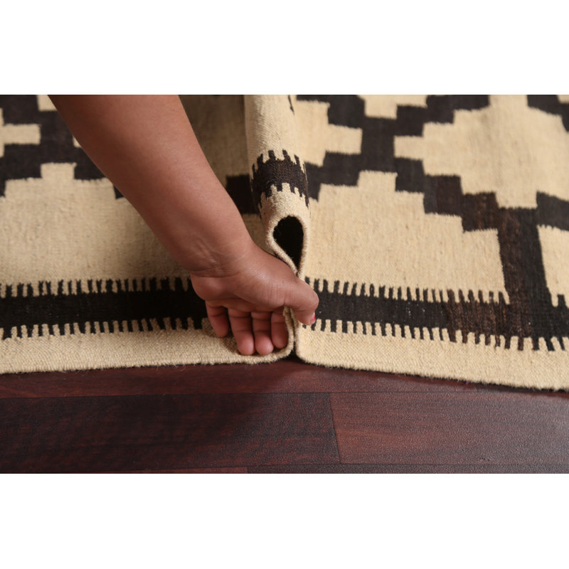 Tapis oriental à motif treillis naturel kilim 7 x 10