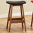 Mid-Century Modern Faux Leather Solid Wood Counter Height Stools (Set of 2)-12512885