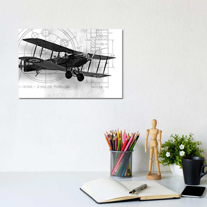 Flight Plans I by Michael Marcon - Wrapped Canvas Print, 20.32 cm H x 30.48 cm W