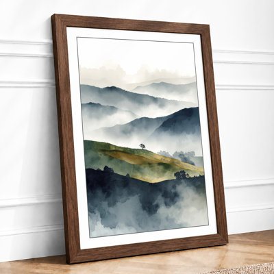 Mountains In Mist Scandinavian - Print