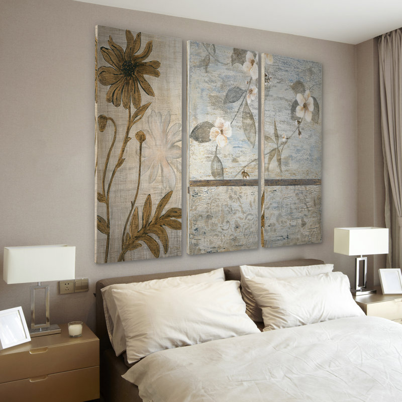 Fleurs de cerisier printanière I-impression sur toile tendue multi-pièces, H 24 po x l 36 po x P 1,5 po