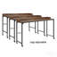 Bureau polyvalent au-dessus du lit à finition bois brun rustique avec hauteur réglable, pieds en métal avec roulettes, table de lit 1pc, table d'ordinateur portable pour lit, table de petit déjeuner