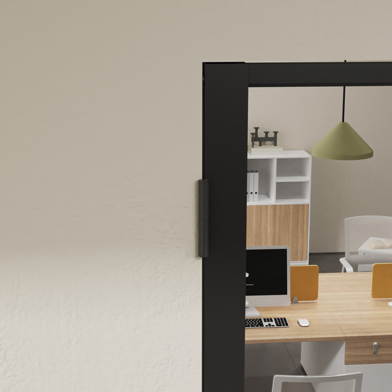 Portes intérieures doubles vitrées Full-Lite de 56 po × 80 po, portes françaises en aluminium noir mat pour le salon et la salle à manger