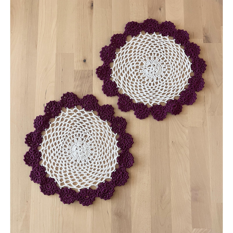 Accessoire de table en coton Farlee, Violet