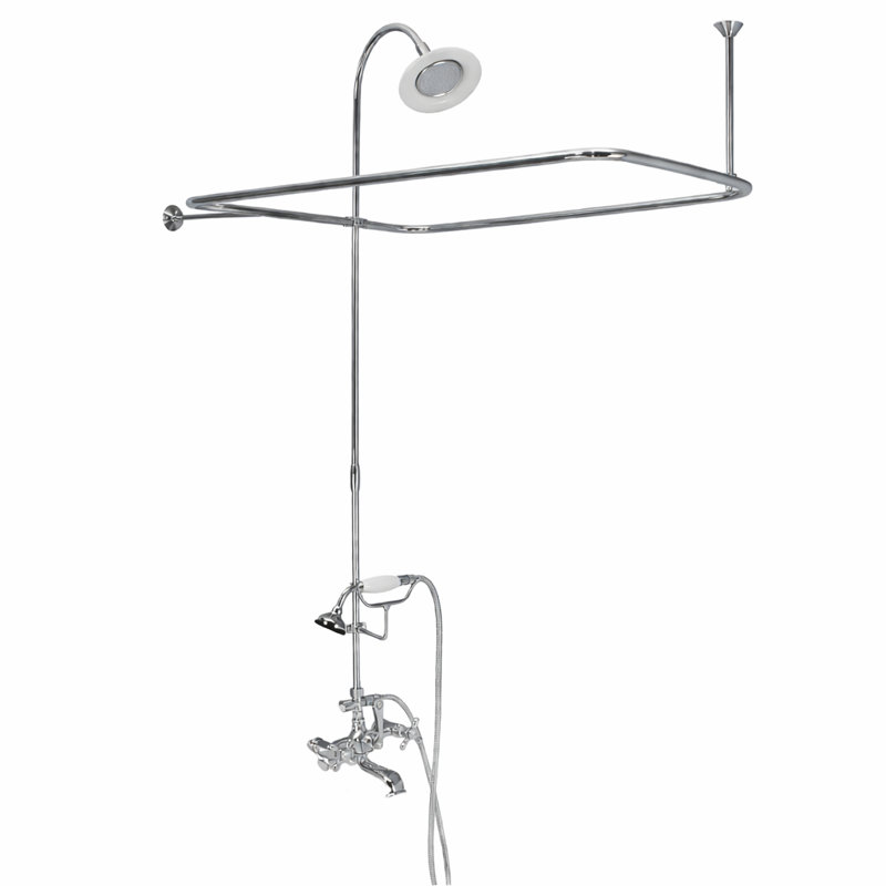 Clawfoot Tub Enclosure Shower Set with Hand Shower by Strom Living, Chrome