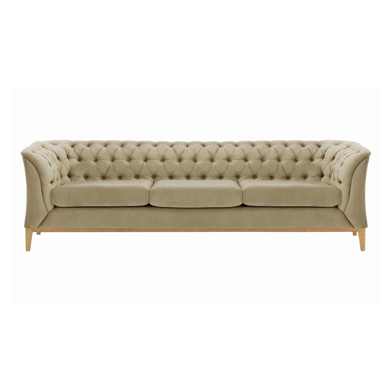 Burnham Velvet 3 Seater Sofa, Brown