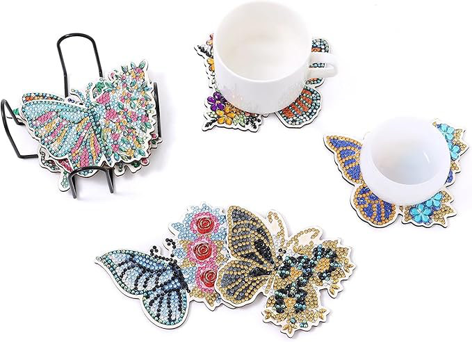 Acrylic 8 Piece Coaster Set With Holder