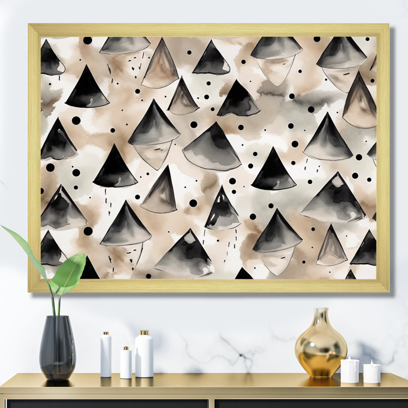 Sharwari Exploration Golden Symmetry Abstract I, reproduction d'art sur toile, H 30 po x l 40 po x P 1,5 po, Encadrement doré