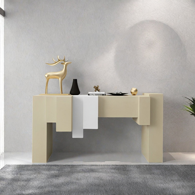 Console Modern Minimalist Art Design, H 35,43 po x l 55,12 po x P 15,75 po, Blanc / kaki