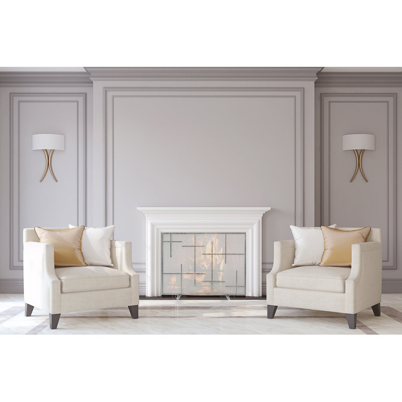 Boston Steel Fireplace Screen, Royal Silver