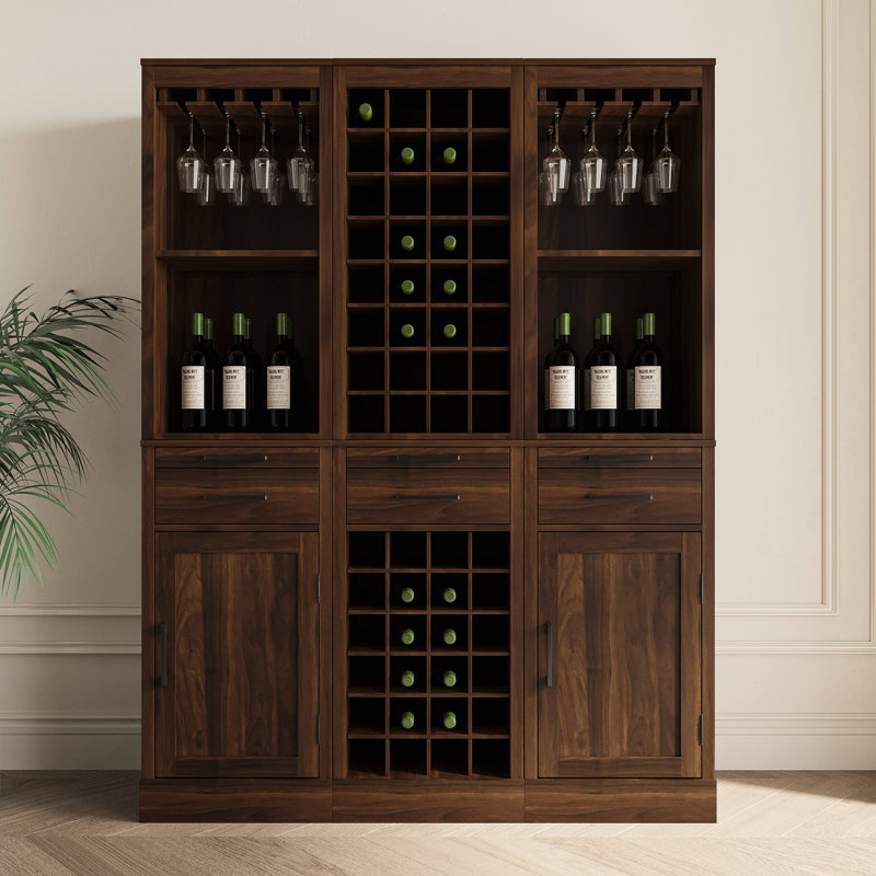 Buffet pour la salle à manger - Option de rangement pratique et élégante en noyer brun avec espace