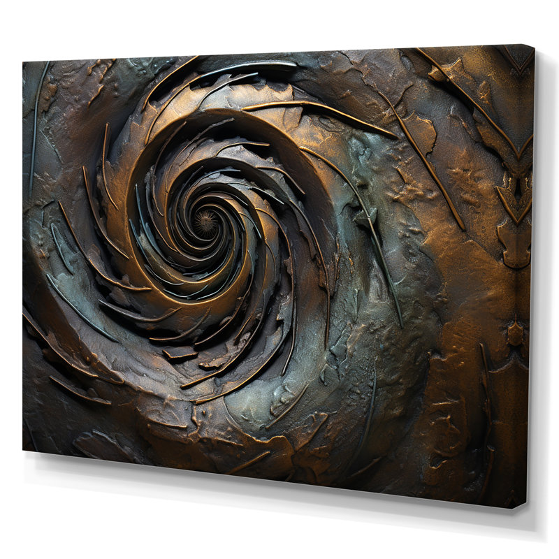 Bronze vortex tourbillonnant de sagesse I sur toile, H 34 po x l 44 po x P 1,5 po, Toile tendue