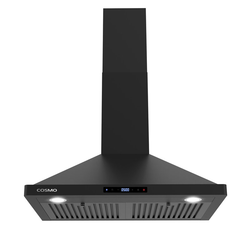 Cosmo 30 in. Vista Collection Ducted Wall Mount Range Hood, Touch Controls, LED Lights, Permanent Filters, Matte Black