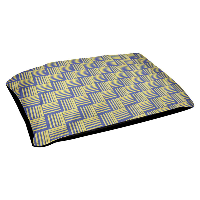 Coussin Cheng, Moyen (l 40 po x P 6,5 po x H 30 po), Bleu/jaune