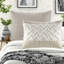 Ensemble de literie en coton de style campagnard, très grand / très grand californien avec capitonnage en chenille, taupe