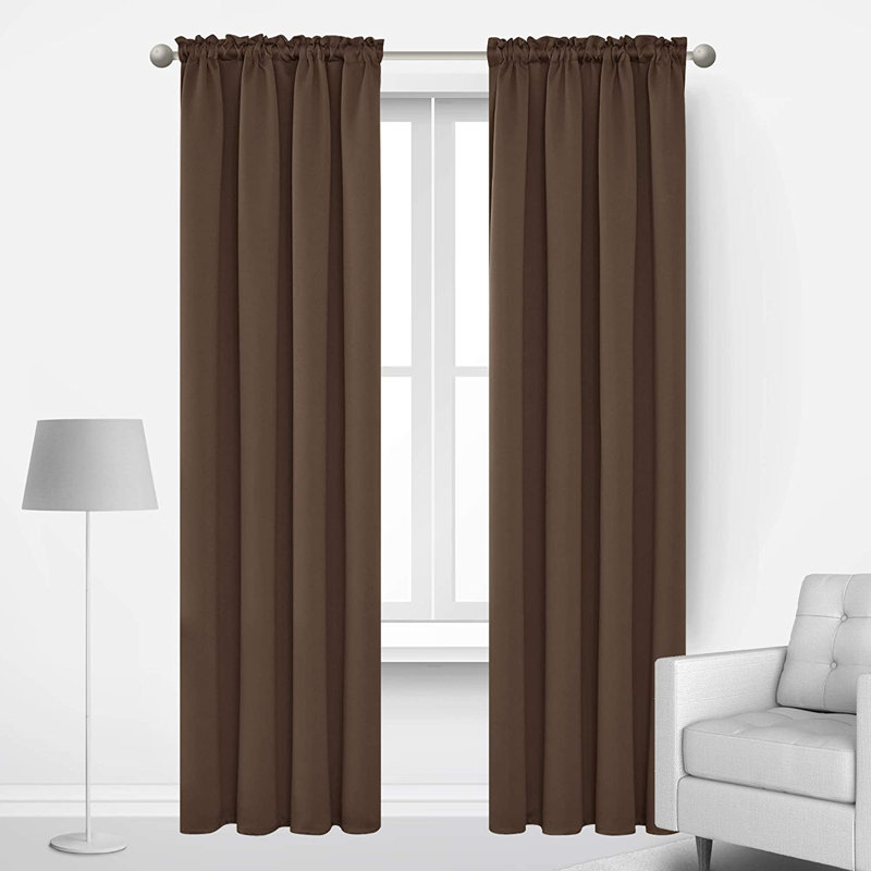 Arnisa Room Darkening Curtain Pair, 42" W x 95" L, Brown