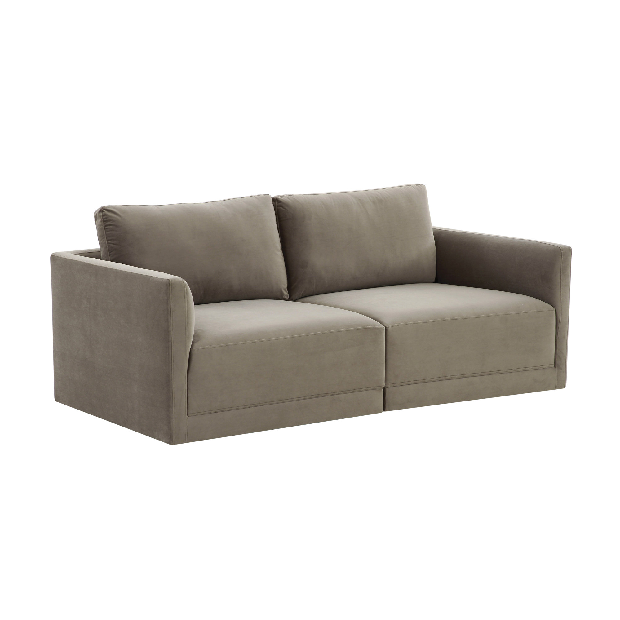 Deirdre 5 - Piece Living Room Set, Taupe Velvet