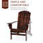 Wooden Chair By - Brown, , Cup Holder, For Patio, Lawn, Deck, Garden, Backyard Fireplace Brown With Holder Weather , Outdoor Fire Pit Stability