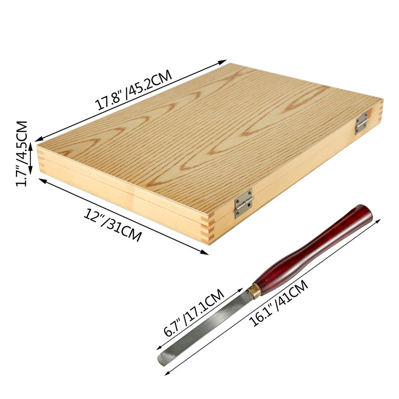 8-Piece Professional Wood Lathe Chisel Set with HSS Steel Blades and Hardwood Handles in Storage Case