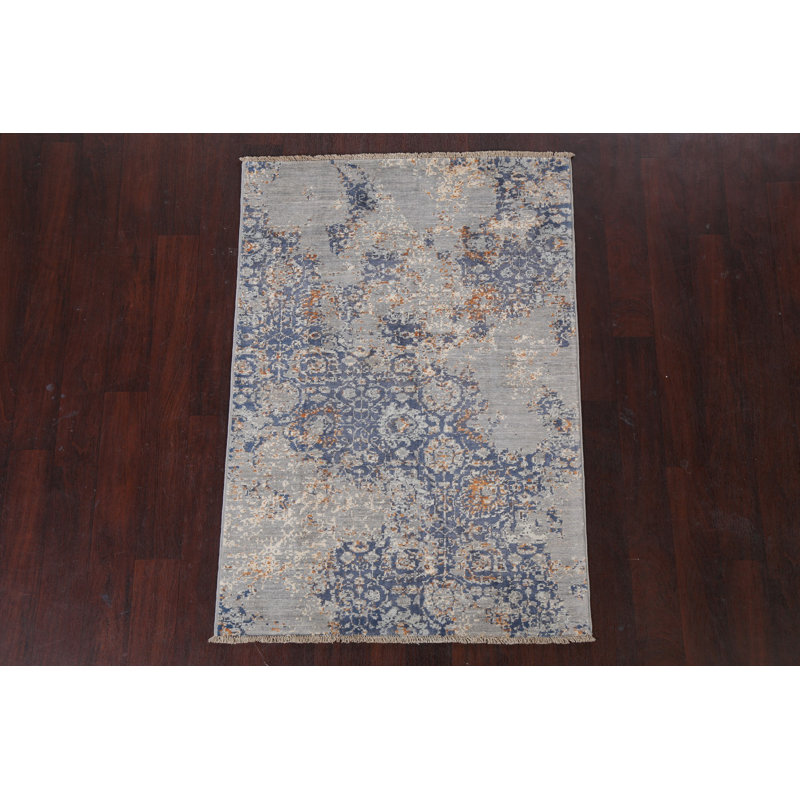 Tapis oriental à teinture végétale noué à la main 3 x 5