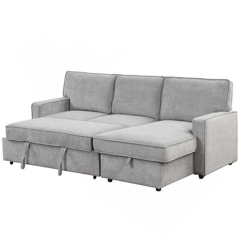 Philotheos Upholstered L-Shaped Sectional Reversible, Gray