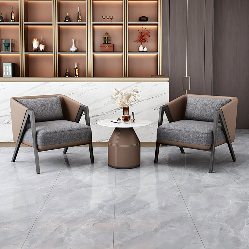 Ensemble de 2 chaises en cuir fritté blanc et noir