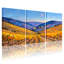 Abstrait paysage viticole automne couleurs coucher de soleil ciel montagnes, ensemble de 3 impressions d'art sur toile-2113887141