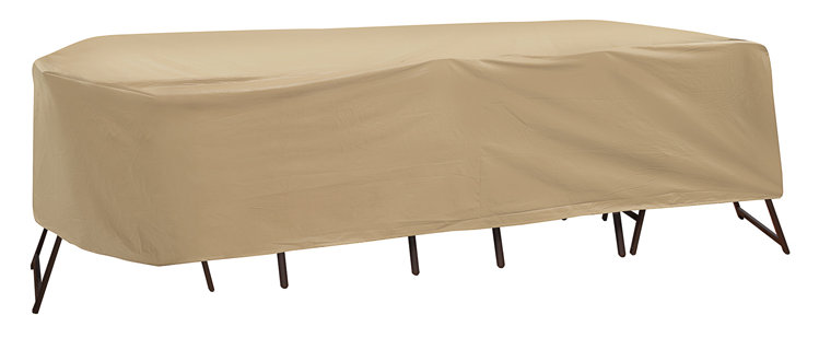 Outdoor Patio Dining Set Cover, 30" H x 108" W x 60" D, Tan