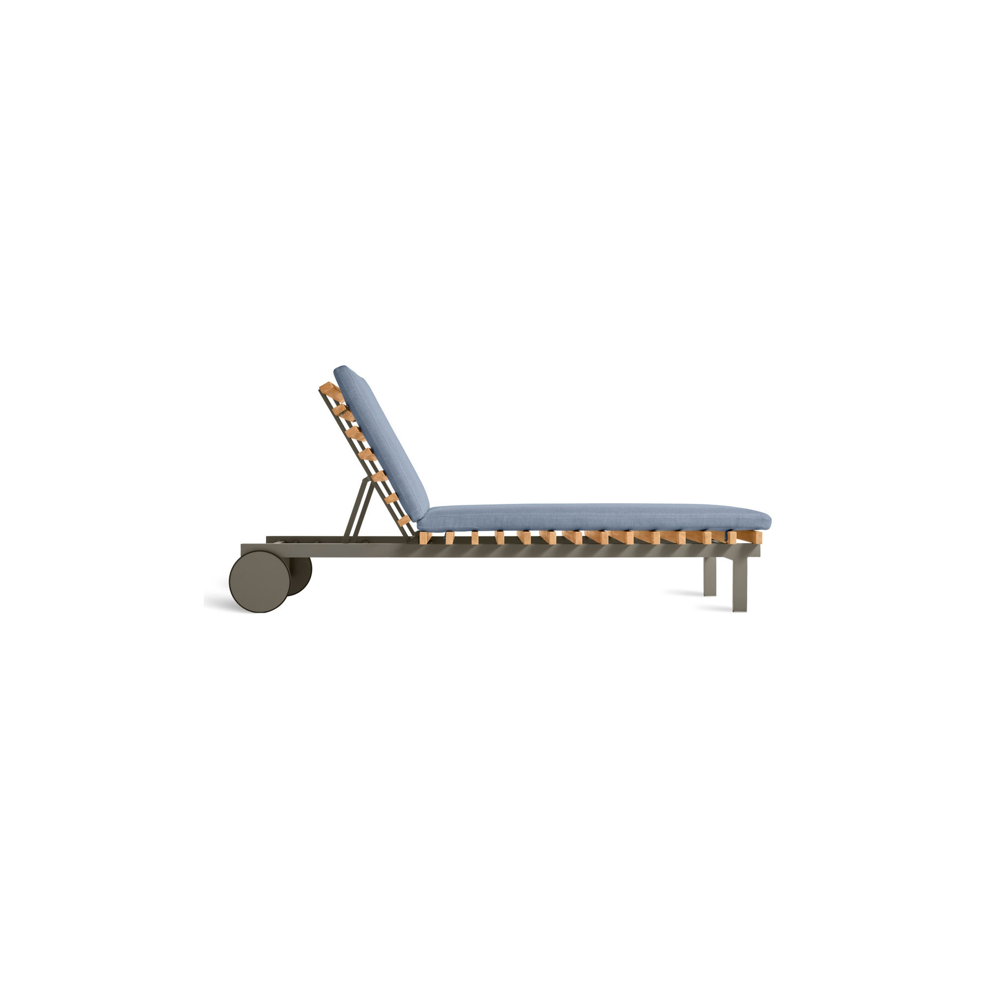 Perch 26'' Outdoor Powder Coated Aluminum Chaise Lounge, Sunbrella Haze, Charcoal