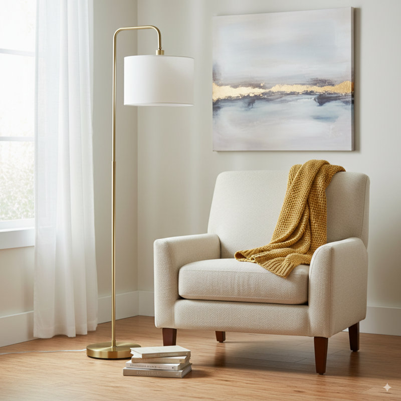Minimalist Brass Floor Lamp