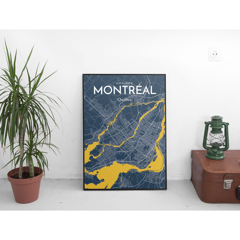 Montreal City Map - No Frame Print, 70 cm H x 50 cm W