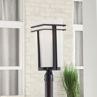 Modena 1-Light Black Aluminum Outdoor Post Light