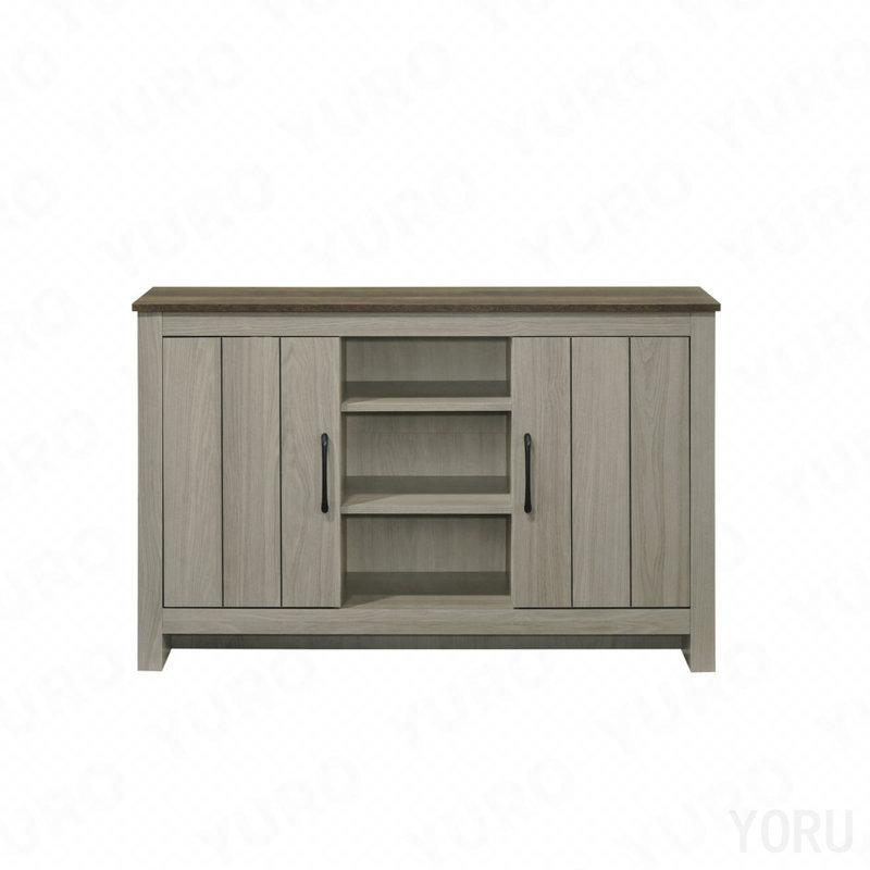 Armoire de rangement, bois, tablettes réglables, portes pour la chambre à coucher - Chêne gris