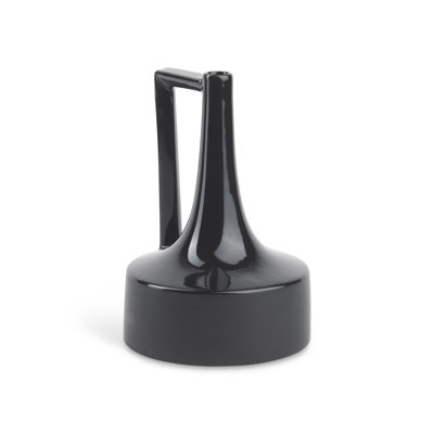 10" Black Ceramic Jug Vase