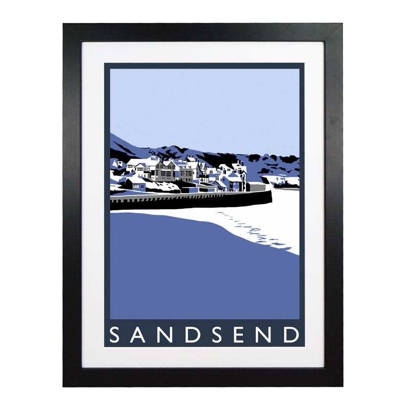 'Sandsend in Snow' 1 Piece Wall Art, 43.5 cm H x 33.5 cm W x 2.2 cm D, Black Wood Frame