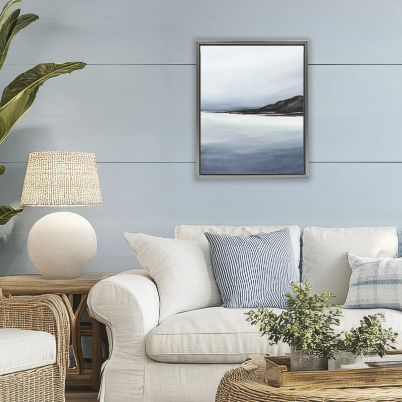 Cadre flottant Coastal Cliff Landscape, conçu par 1x, Cadre flottant gris lustré, H 21 po x l 17 po