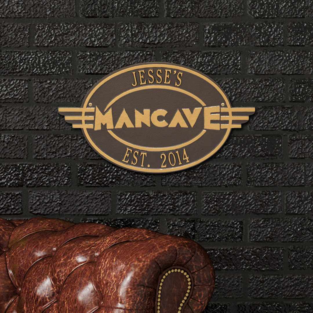 Moderno Man Cave Personalized Plaque Wall Décor Whitehall 