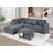 Dark Gray Wide Welt Corduroy Sectional Sofa Reversible Chaise Sofa W USB Storage Ottoman Upholstered Couch Pillows 3Pc Set-781533822