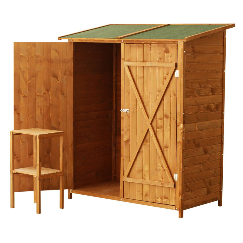 Haslet Solid Wood Garden Shed, Natural Wood