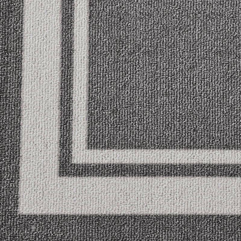 Tapis gris tissé à la machine Kaser, Tapis de couloir 2 pi 2 po x 7 pi 6 po