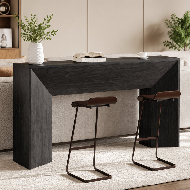 Console de 160 cm, table d'appoint en bois pour entrée ou derrière un canapé