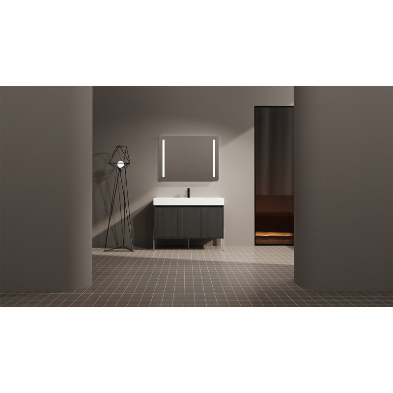 Meuble-lavabo autoportant avec lavabo en résine, 47"