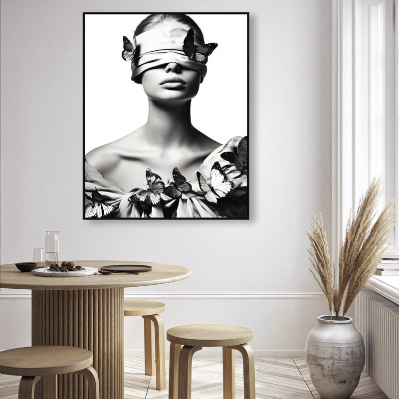 Silent Visionary II Graphic Art Canvas, 16"H x 20"W, Black Floater Frame