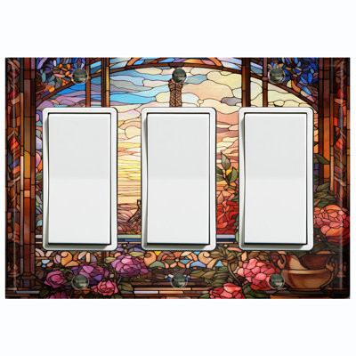 Nature Themed 3 - Gang Toggle Light Switch Standard Wall Plate