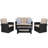 Laurita 4 - Person Patio Conversation Set with Cushions-2054899041