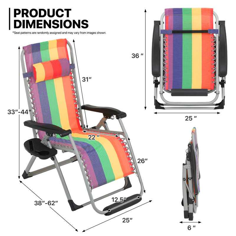 Chaise de plage pliante Tamekia, Arc-en-ciel