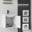 Meuble-lavabo suspendu de 40 cm avec lavabo, porte à fermeture douce, lavabo en céramique, meuble de salle de bain en contreplaqué, blanc-133200615