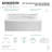 Kingston Brass Aqua Eden 60-Inch Acrylic Rectangular 3-Wall Alcove Tub with Armrests and Anti-Skid Surface-55204552